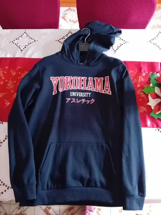 Felpa blu con scritta Yokohama University