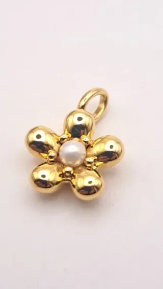 Colgante Flor Oro 18k con Perla Tous