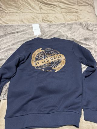 Sudadera Les Deux Hombre Azul y Dorado Nueva
