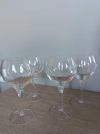 4 Calici di cristallo fine per acqua
