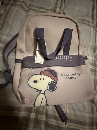 Mochila Snoopy Beige y Morado Women SECRET