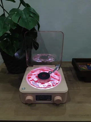 Altavoz Tocadiscos Rosa coral