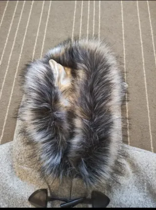 Abrigo gris talla XXL con capucha