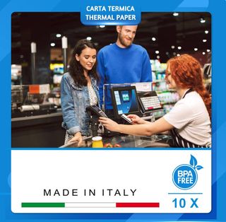 HCT STYLE Rollos Papel Termico 57 mm Longitud 16 M