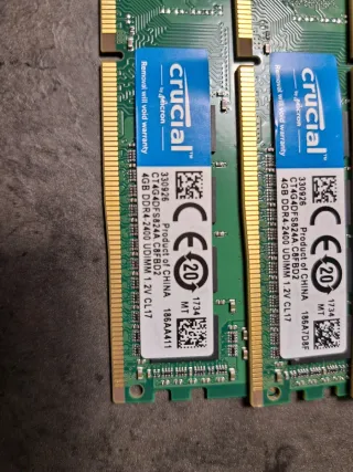 4x Crucial 4GB DDR4 2400MHz Módulos RAM