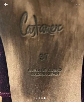 Botín tacón Castañer ante morado