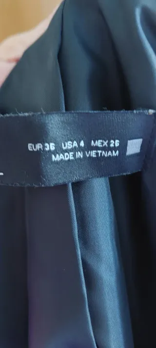 Traje Zara Mujer Negro Topos Blancos