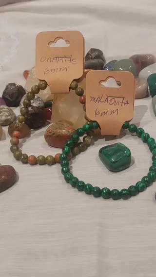 Pulsera Unakite y Malaquita 6mm