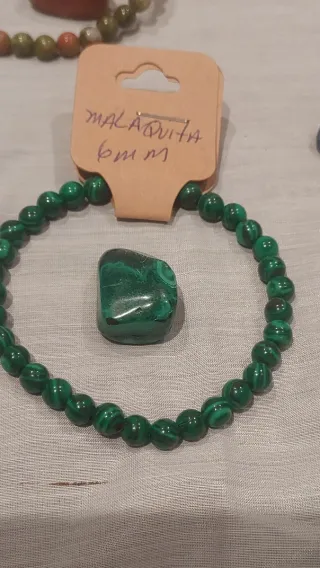 Pulsera Unakite y Malaquita 6mm