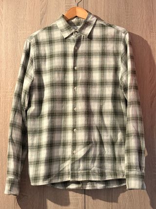 Camisa Zara cuadros verde y blanco