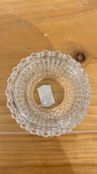 Portacandele in vetro con rilievo