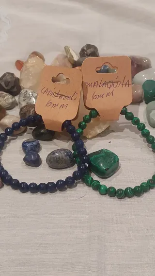 Pulsera Malaquita y Lapislázuli 6mm