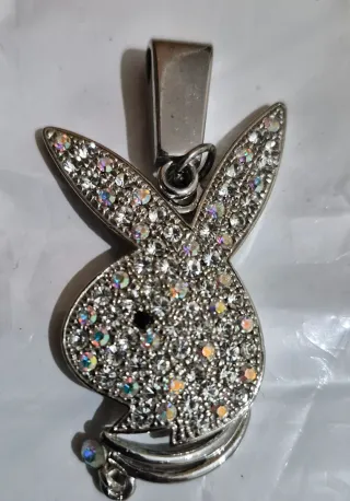Dije Playboy Brillante Acero Inoxidable