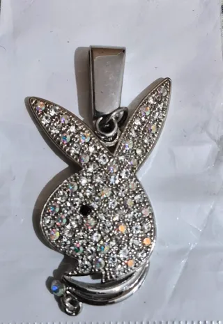 Dije Playboy Brillante Acero Inoxidable