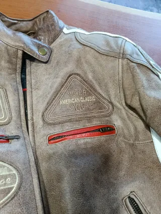 Chaqueta Moto Cuero Mujer Custom Café Racer tallaS