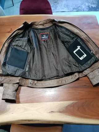 Chaqueta Moto Cuero Mujer Custom Café Racer tallaS