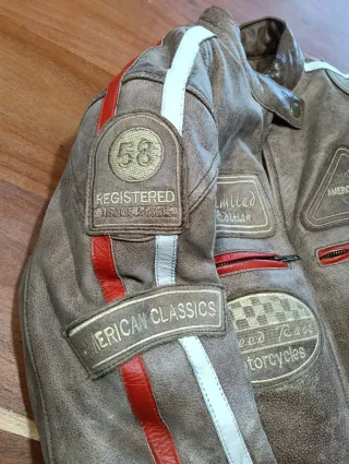 Chaqueta Moto Cuero Mujer Custom Café Racer tallaS