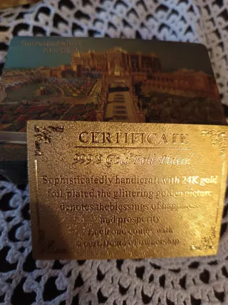 Certificato Oro 999.9 Abu Dhabi