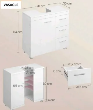 NUEVO. Mueble de baño con lavabo, grifo y sifón