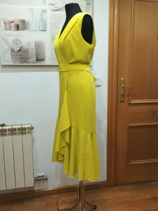 Vestido midi amarillo lima