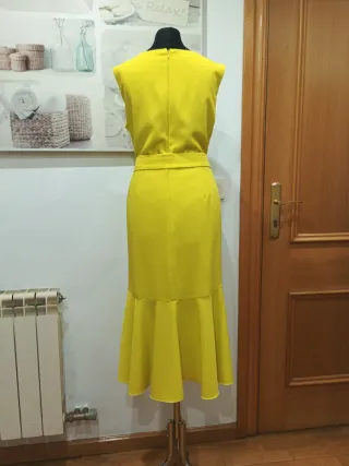 Vestido midi amarillo lima