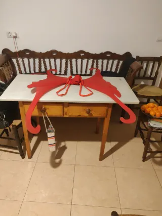 Disfraz mariposa gasa rojo y amarillo