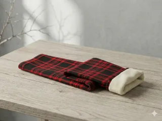 Leggings Cuadros Rojo  Invierno