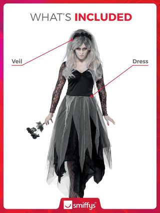 Smiffy's Disfraz de Novia Cementerio para Mujer, V