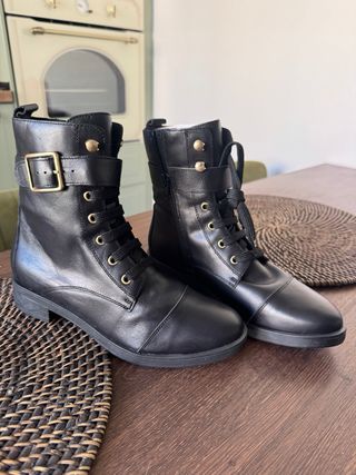 Botines piel negros talla 37. NUEVAS
