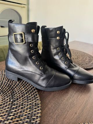 Botines piel negros talla 37. NUEVAS