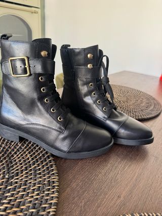 Botines piel negros talla 37. NUEVAS