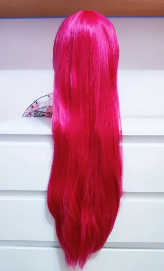 Peluca Larga Rosa Fucsia Cosplay