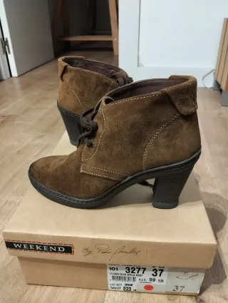 Botín Weekend Talla 37 Ante Marrón