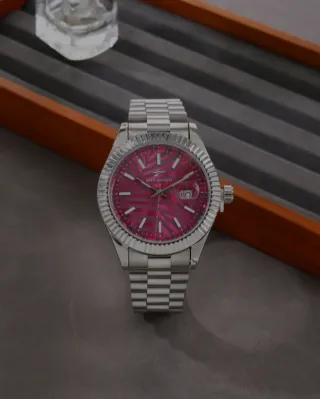 Reloj Ricecgo Cuarzo Hombre Rojo/Plateado