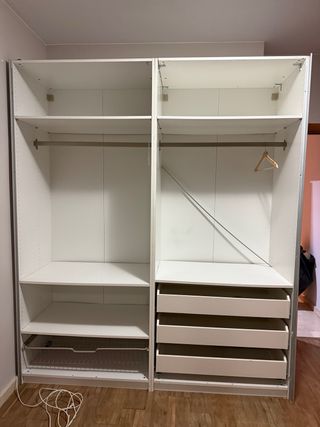 Armario Blanco Ikea dos modulos de 75 sin puertas