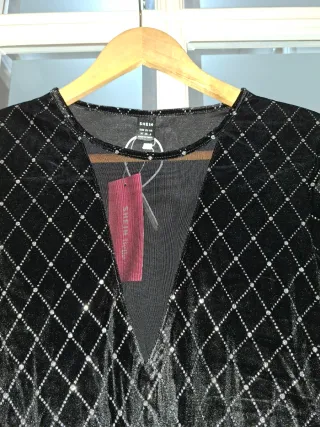 Vestido fiesta SHEIN negro talla M Elástico