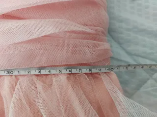 Vestido rosa tul volantes XL