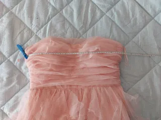 Vestido rosa tul volantes XL