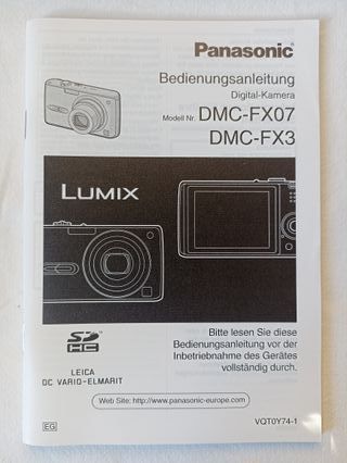 Lotto 3 manuali Panasonic DMC-FX3, FX-07