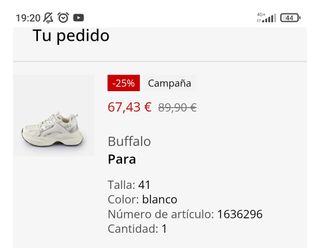 Zapatillas NUEVAS Buffalo Talla 41 Blancas
