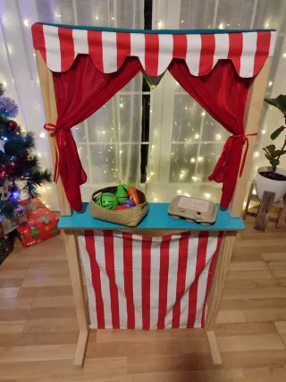 Teatro de títeres de madera doble cara