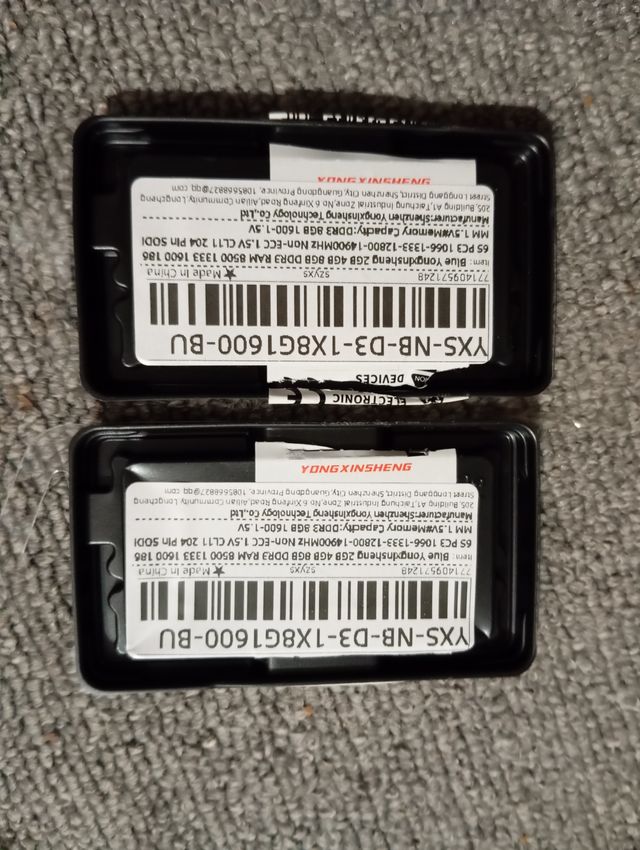 2x 8GB DDR3 RAM YONGXINSHENG