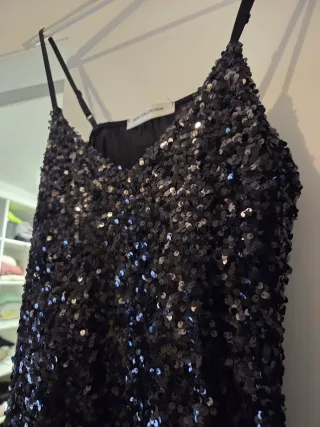 Top lentejuelas negro