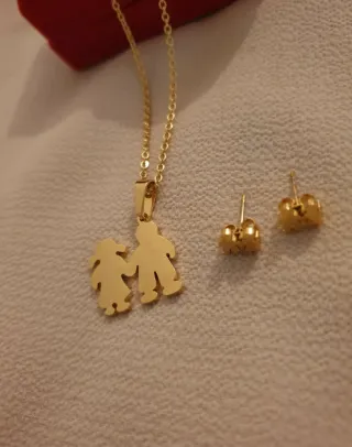 Conjunto Niños Chapado Oro Resistente Agua Nuevo