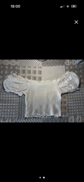 Blusa blanca top smock talla S