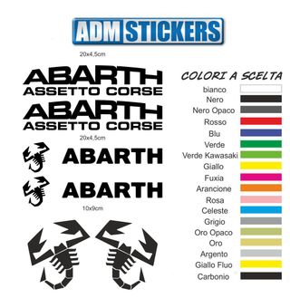 Kit adesivi ABARTH Assetto Corse auto fiat