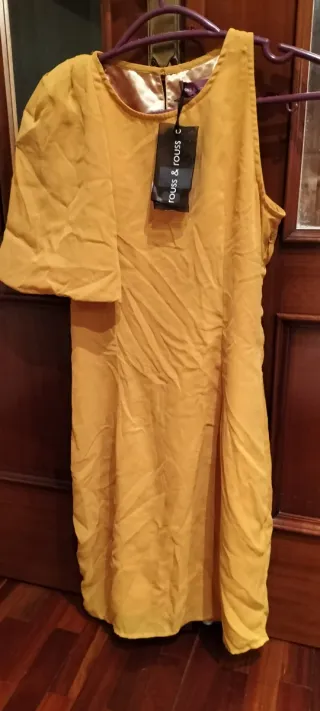 Vestido fiesta mostaza Rouss & Rouss Talla XS