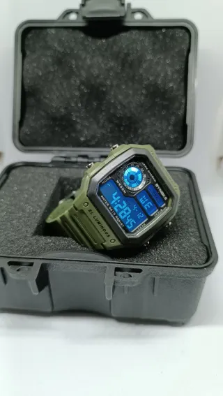 Reloj Deportivo SYNBKE Militar Digital Verde negro