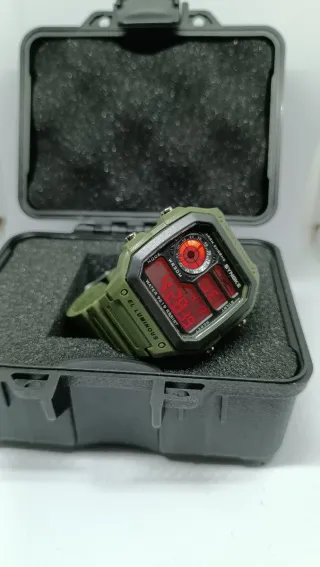 Reloj Deportivo SYNBKE Militar Digital Verde negro