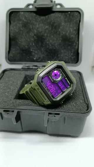 Reloj Deportivo SYNBKE Militar Digital Verde negro